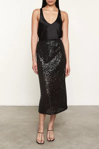 Enza Costa Silk Satin Tank In Black