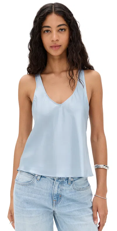 Enza Costa Silk Satin Tank Sky In Blue