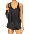 Enza Costa Silk Satin Tank Top In Black In Black
