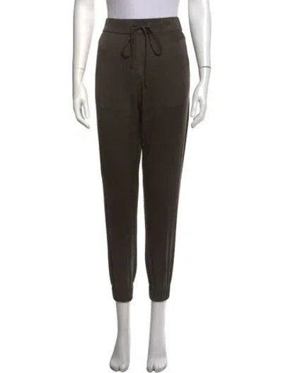 Pre-owned Enza Costa Silk Straight Leg Pants In Green