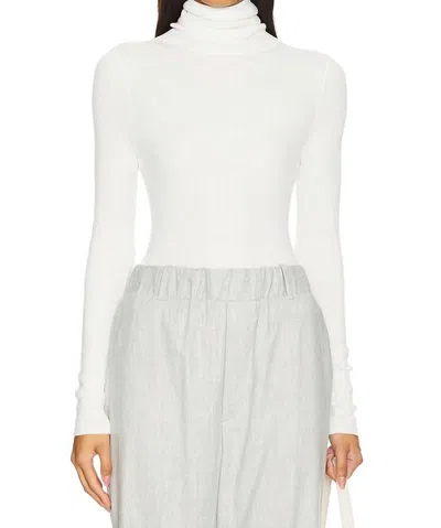 Enza Costa Silk Sweater Layering Turtleneck In Off White