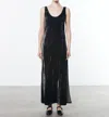 Enza Costa Silk Textured Velvet Tank Dress In Anthracite In Grey