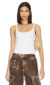 Enza Costa Silk U Tank In White