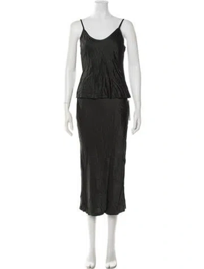 Pre-owned Enza Costa Skirt Set In Green