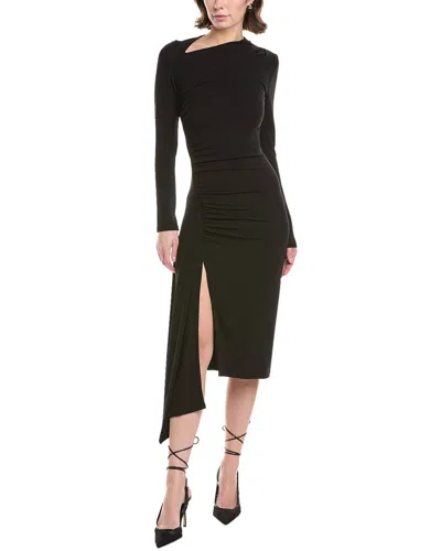 Enza Costa Slash Midi Dress In Black