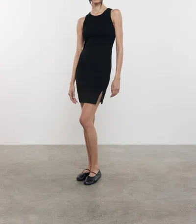Enza Costa Slit Mini Dress In Black
