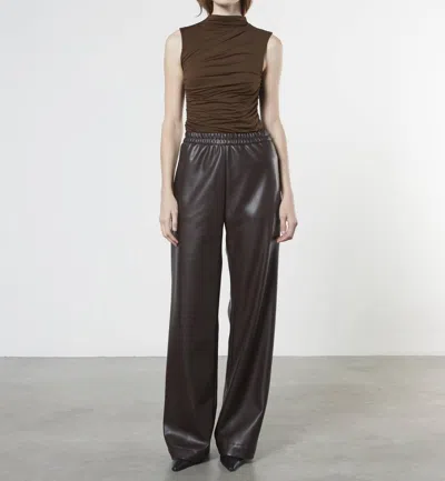 Enza Costa Soft Leather Straight Leg In Espresso In Brown