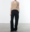 Shop Enza Costa Soft Touch Cargo Pant In Black
