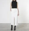 ENZA COSTA SOFT TOUCH SLIT SKIRT IN UNDYED