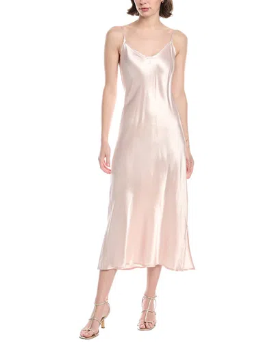 Enza Costa Solid Bias Cut Satin Maxi Dress In Neutral