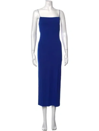Pre-owned Enza Costa Square Neckline Long Dress In Blue