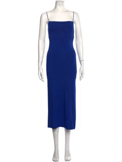 Pre-owned Enza Costa Square Neckline Long Dress In Blue
