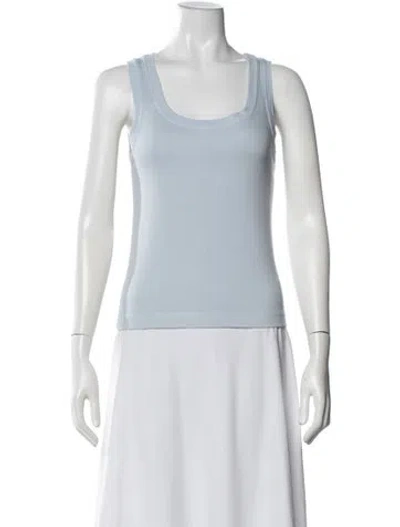 Pre-owned Enza Costa Square Neckline Sleeveless Top In White