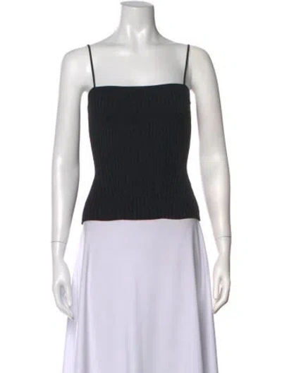 Pre-owned Enza Costa Square Neckline Sweater In Black