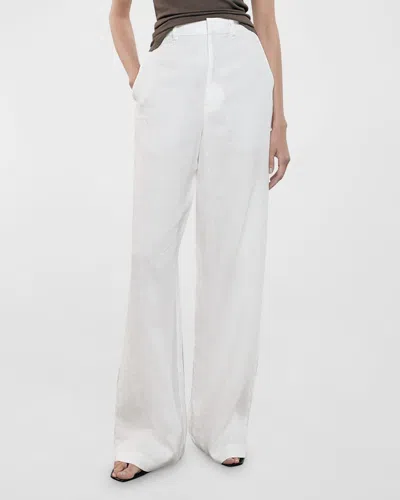 Enza Costa Straight-leg Linen Trousers In Undyed