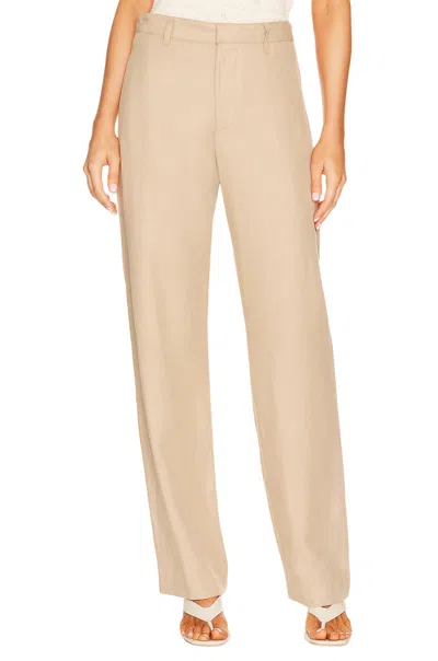 Enza Costa Straight Leg Trouser In Clay In Neutral