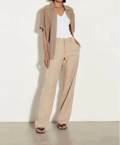 Enza Costa Straight Leg Trouser In Clay In Brown