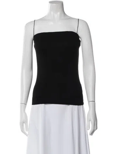 Pre-owned Enza Costa Strapless Crop Top In Black