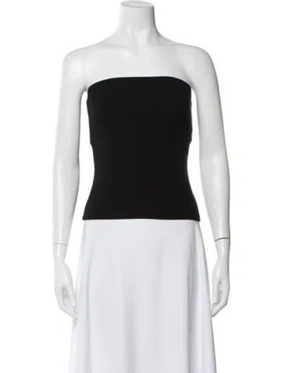 Pre-owned Enza Costa Strapless Crop Top In Black