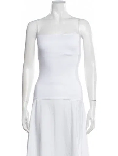 Pre-owned Enza Costa Strapless Crop Top In Neutral