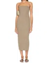 Enza Costa Strapless Midi Dress In Brown