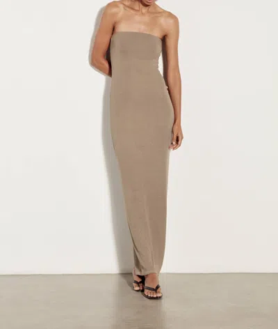 Enza Costa Strapless Dress In Olive Oil In Multi