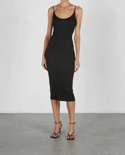 Enza Costa Stretch Silk Knit Essential Dress In Black