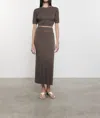 ENZA COSTA STRETCH SILK KNIT ESSENTIAL SKIRT IN SHITAKE