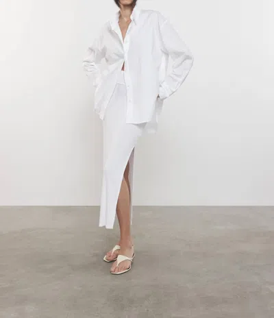 Enza Costa Stretch Silk Knit Essential Skirt In White