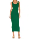 Enza Costa Stretch Silk Knit Maxi Tank Dress In Dark Emerald