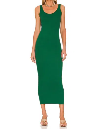 Enza Costa Stretch Silk Knit Maxi Tank Dress In Dark Emerald