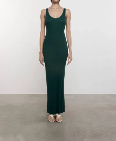 Enza Costa Stretch Silk Knit Maxi Tank Dress In Malachite In Multi
