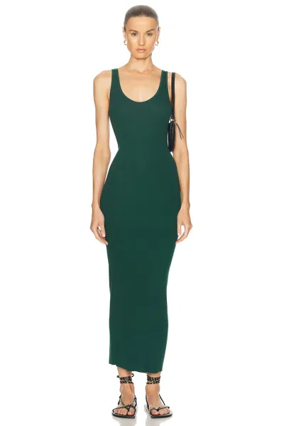 Enza Costa Stretch Silk Knit Maxi Tank Dress In Malachite