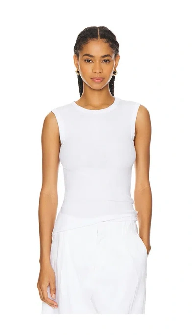 Enza Costa Stretch Silk Knit Sleeveless Tank In White
