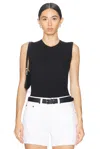 Enza Costa Top Stretch Silk Knit Sleeveless In Black