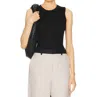 Enza Costa Top Stretch Silk Knit Sleeveless In Black