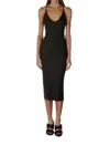 Enza Costa Stretch Silk Knit V Racer Dress In Black In Black