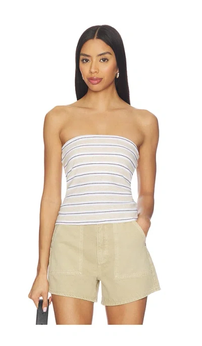 Enza Costa Stripe Classic Bandeau Top In Black