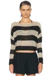 Enza Costa Stripe-pattern Bateau-neck Sweater In Multi