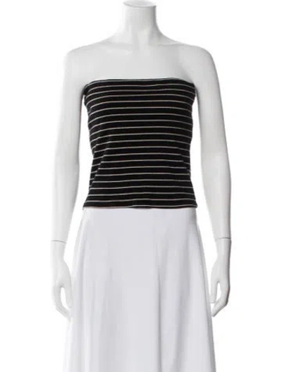Pre-owned Enza Costa Striped Crew Neck Top In Blue