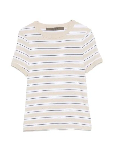 Enza Costa Striped T-shirt In Neutral