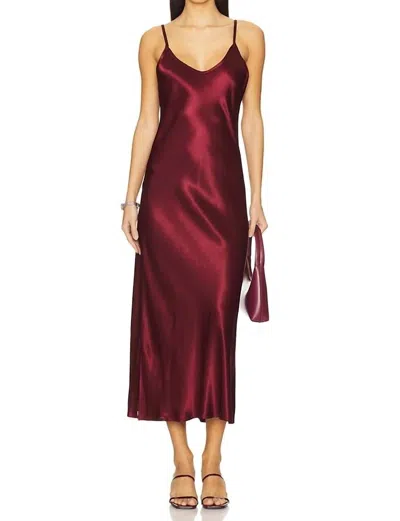 Enza Costa Sundress Bias Cut Slip Dress In Ruby In Animal Print