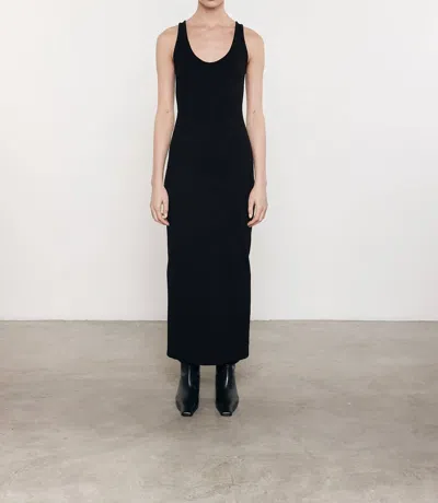 Enza Costa Supima Ankle Slit Dress In Black