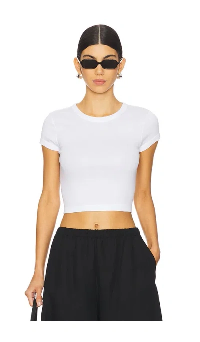 Enza Costa Supima Baby Cropped Tee In White