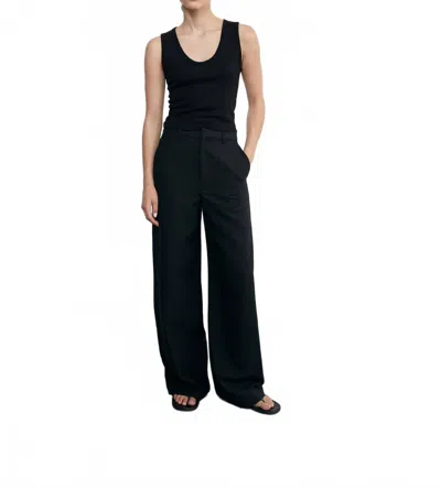Enza Costa Supima Baby Rib Cropped Fittted U Tank In Black