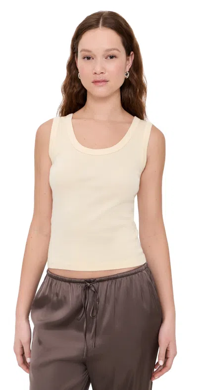 Enza Costa Supima Baby Rib Tank Flan In White