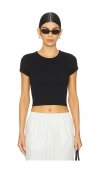 Enza Costa Knit Cropped Cap Sleeve Silk-blend Top In 黑色