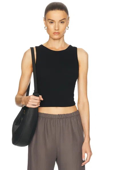 Enza Costa Supima Bateau Tank Top In Black