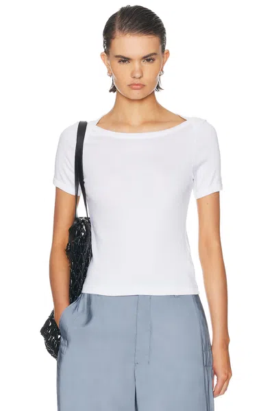 Enza Costa Supima Cotton Beateau Tee In White