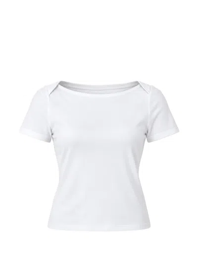 Enza Costa Supima Cotton Boat-neck T-shirt In White